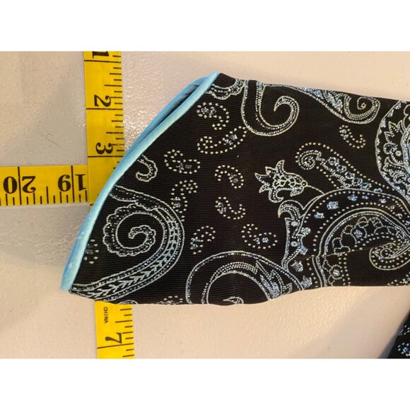 Alex Evenings Black Blue Paisley Print Jacket & Tank Set Medium - Picture 13 of 16